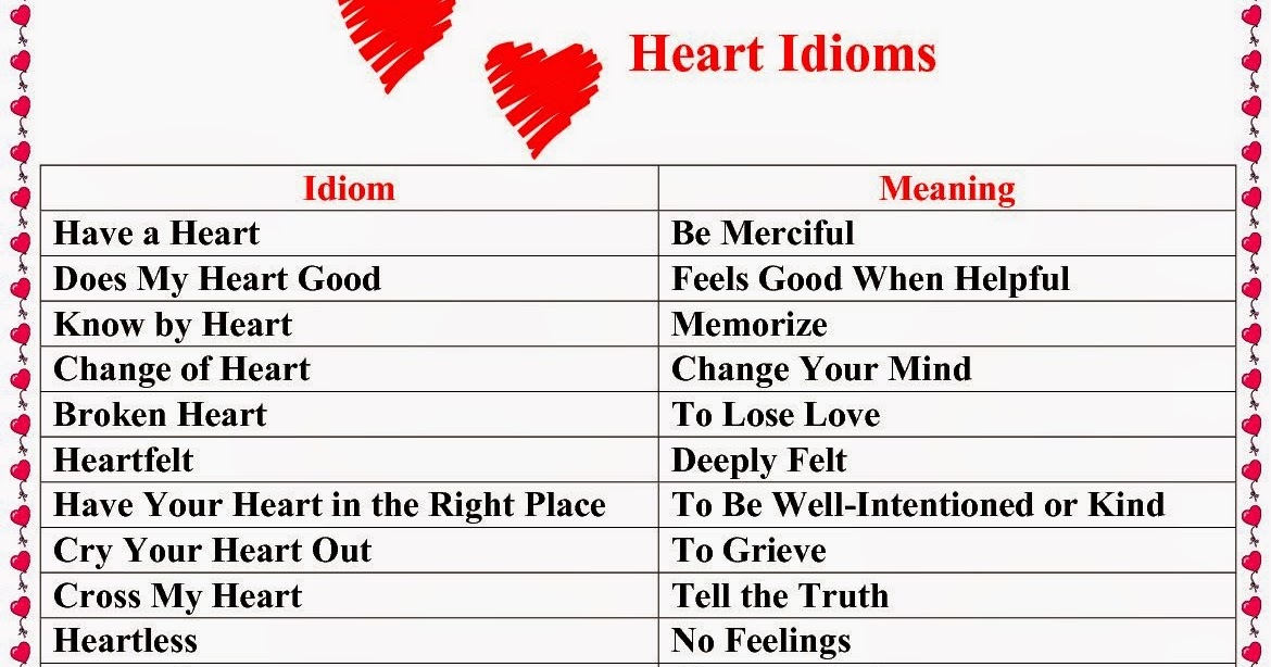 G11, M12, E13 Vocabulary practice : Idioms with heart