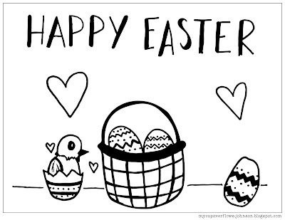Happy Easter coloring page baby chick in egg