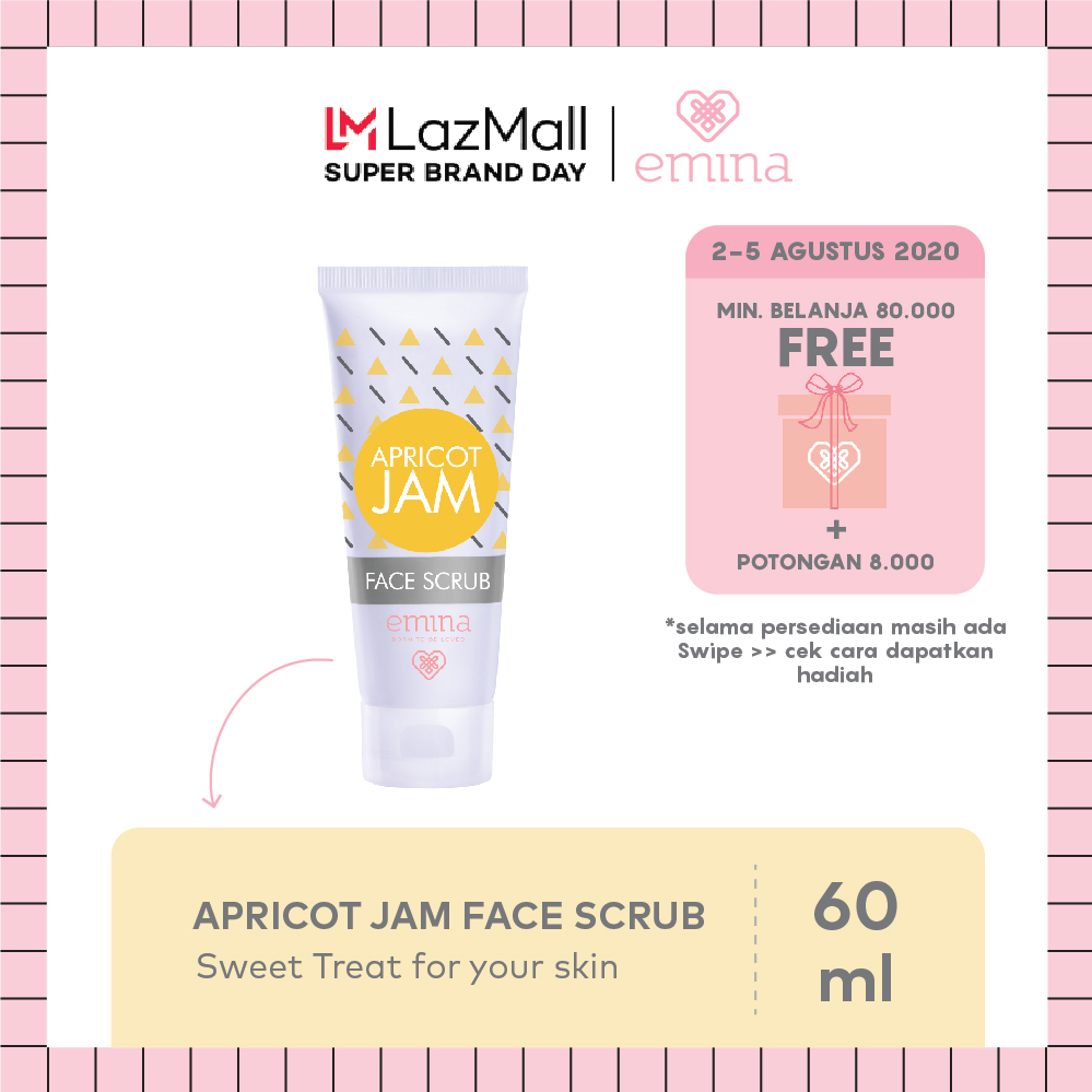 Lulur Wajah EMINA Apricot Jam 60 ml Scrub Wajah Perawatan Kulit