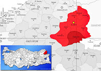 Kağızman ilçesinin nerede olduğunu gösteren harita