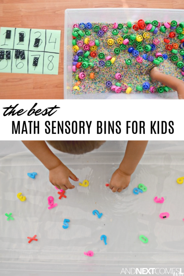 Math sensory bins that are perfect for toddlers obsessed with numbers