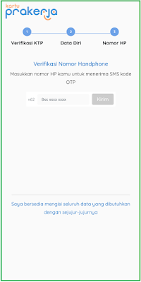 Pendaftaran Kartu Prakerja 3 12.verifikasi HP
