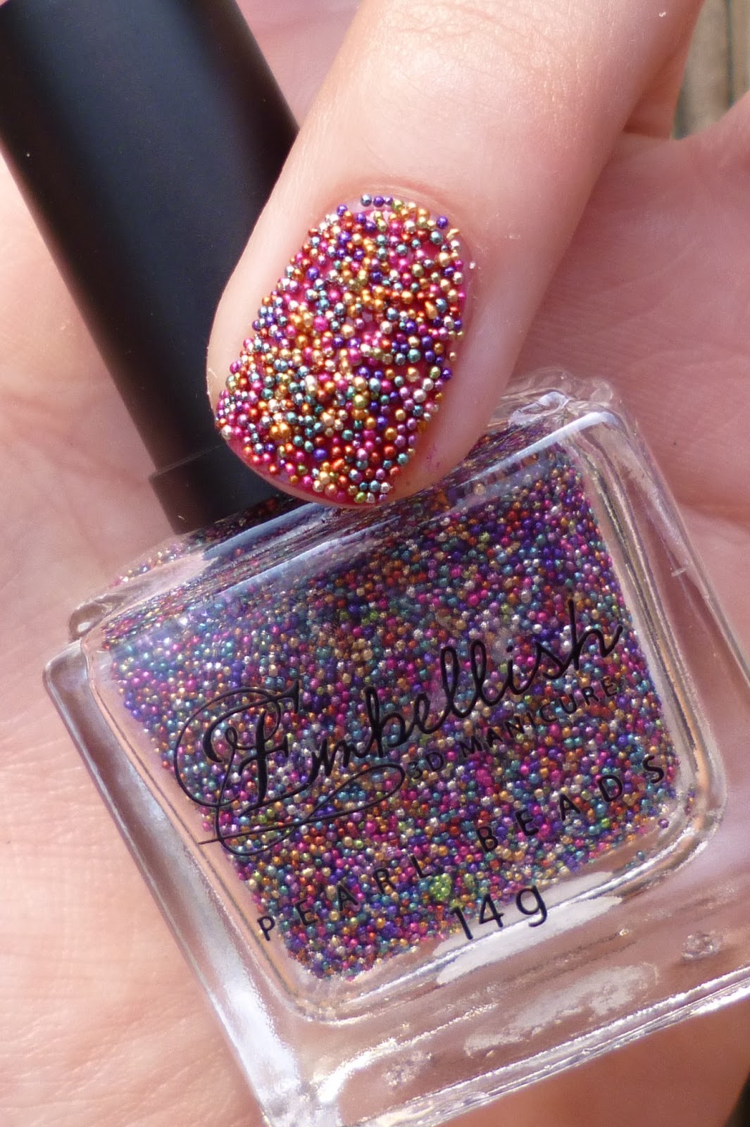 Lou is Perfectly Polished Caviar Beads and Feather Nails