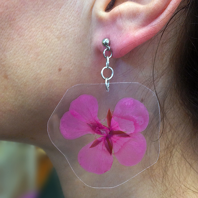 Journey into Creativity Laminated real flower earrings