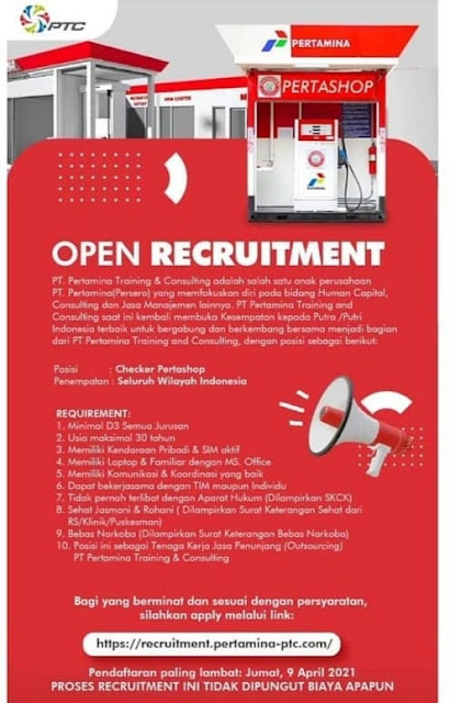 Info Loker BUMN Terbaru April 2021 REKRUTMEN STAFF PT Pertamina Training & Consulting