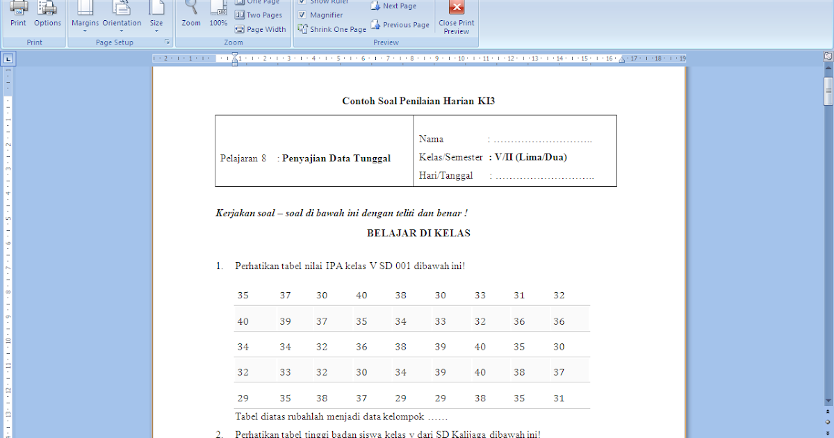 28+ Soal matematika kelas 5 semester 2 penyajian data tunggal ideas