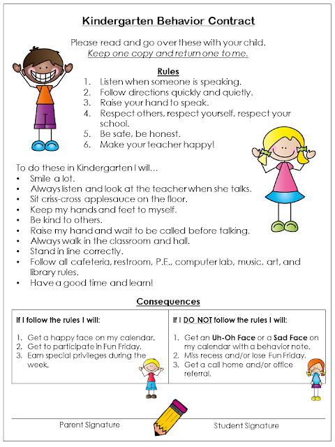Colors and Kindergarten: Behavior Plan