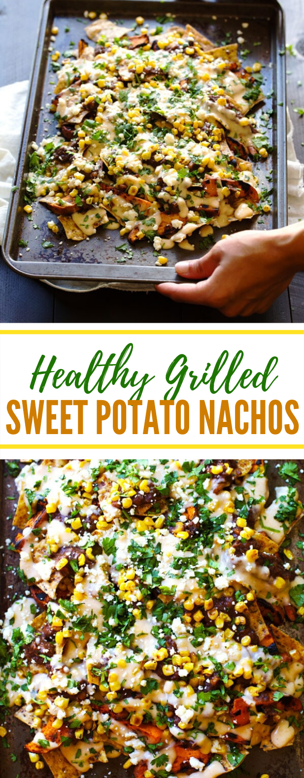 healthy grilled sweet potato nachos #vegetarian #appetizers #healthy #nachos #veggies
