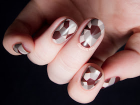 Faceted Neutrals Nail Art by @chalkboardnails