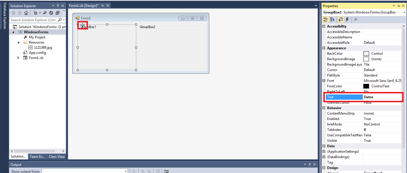 Herramientas Para Desarrollar Videojuegos en Español GroupBox en
