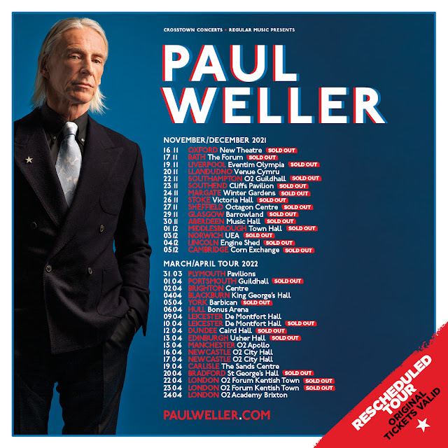 Modernist Society Paul Weller tour dates for June/July 2021 pushed back to March/April 2022