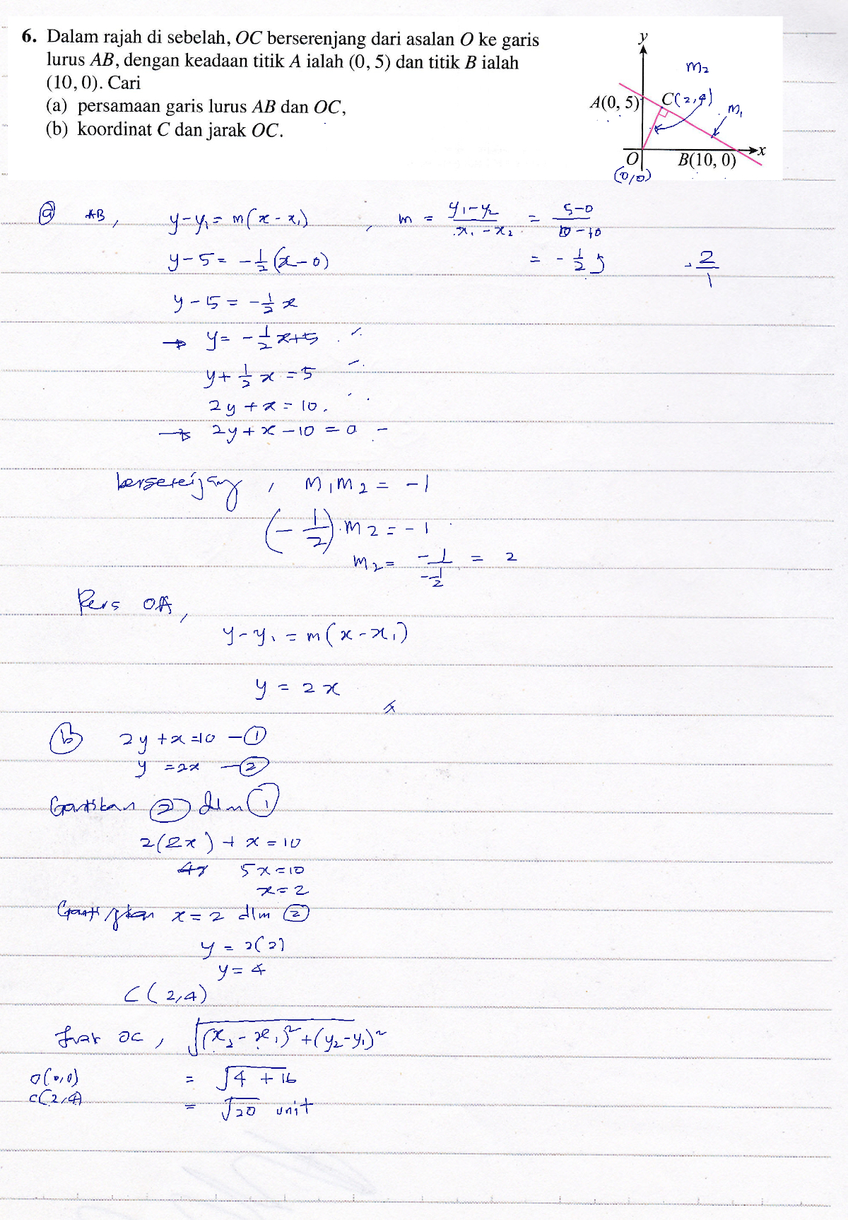 F4 Bab 7 Geometri Koordinat Latihan Intensif 7.2 Q6 Matematik Tambahan 4...