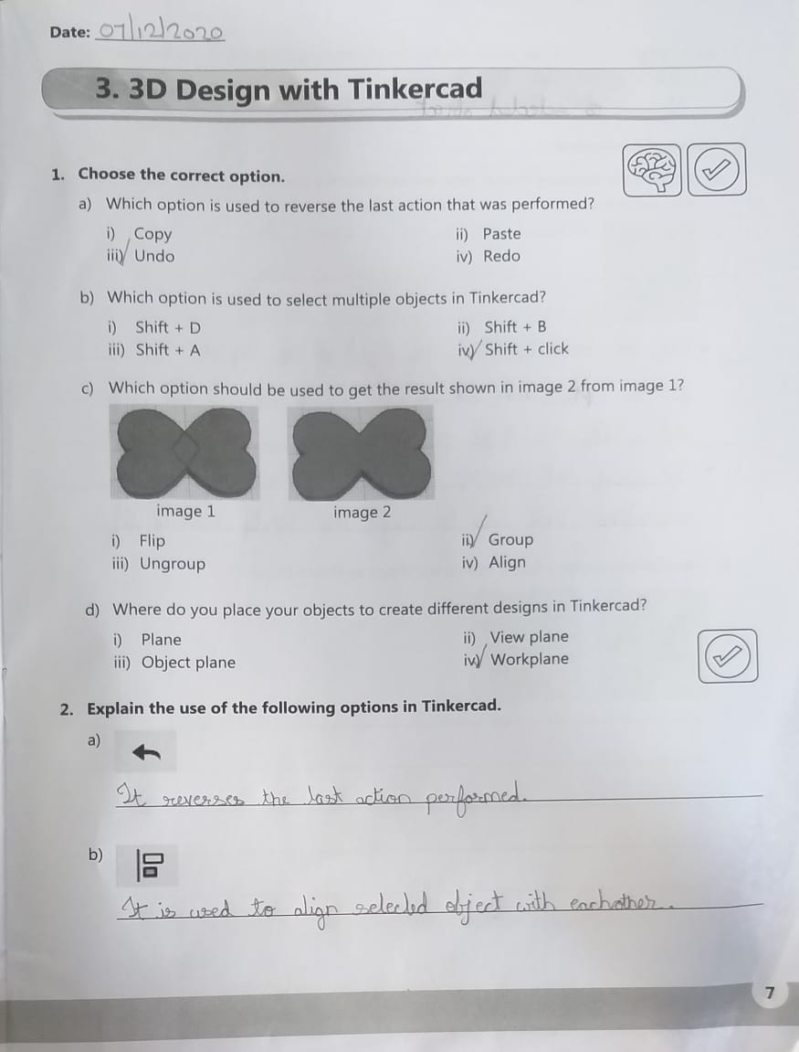 3D Printing design in Tinkercad (Notebook work and workbook work)