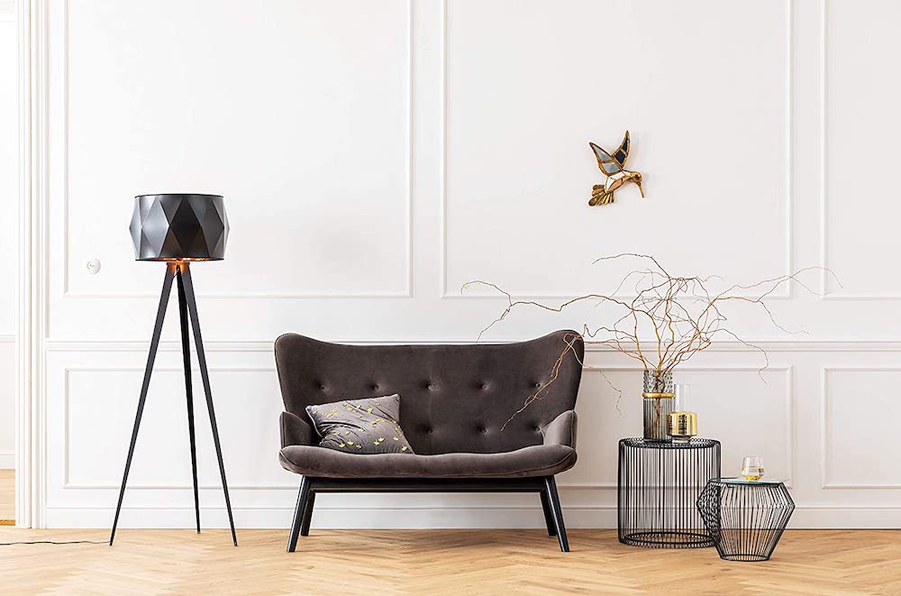 sofá para espacios pequeños gris de estilo retro