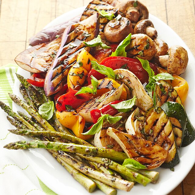 Simmering Sibs Mixed Grilled Vegetables with BasilTarragon Vinaigrette
