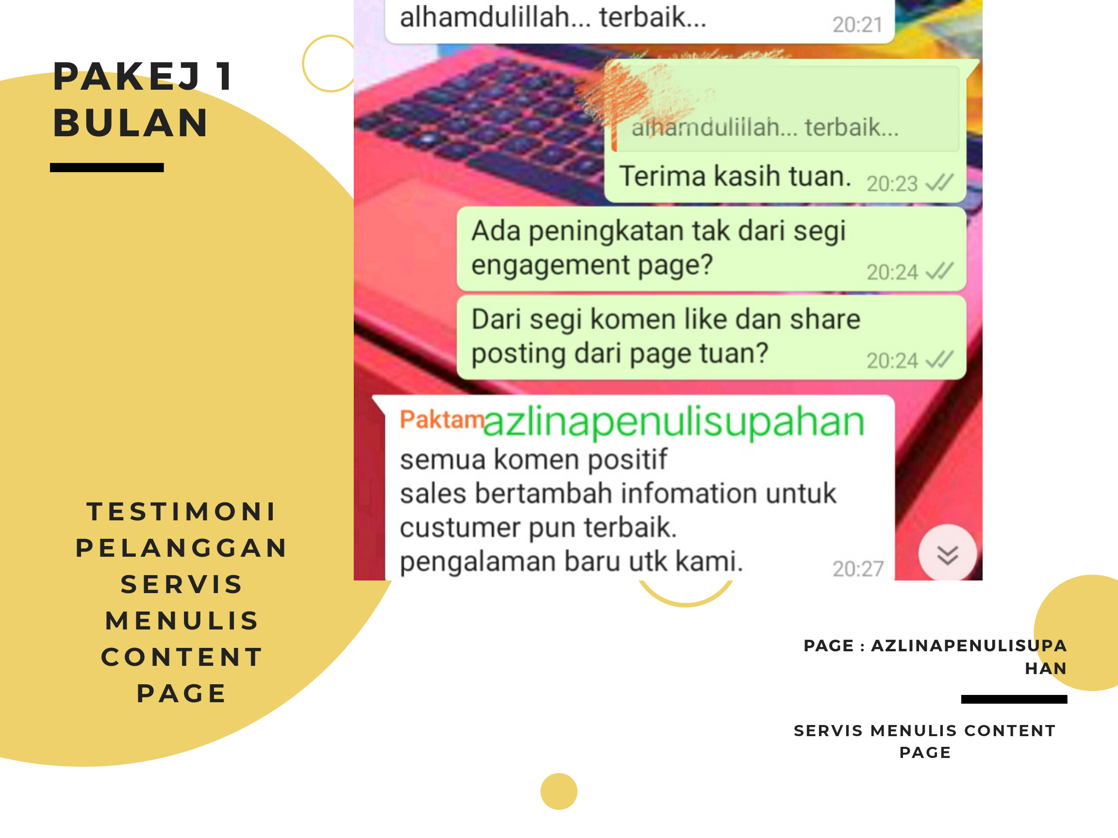 Testimoni servis upah menulis content page