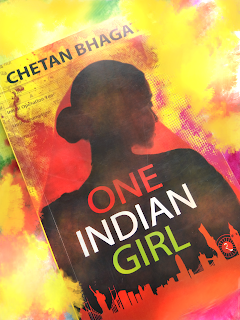 The book cover of the novel entitling One Indian Girl by Chetan Bhagat.