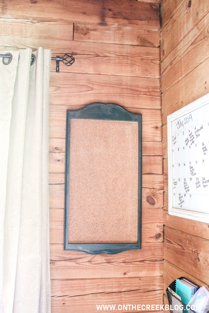Super easy DIY bulletin/cork board using cork board roll! | On The Creek Blog