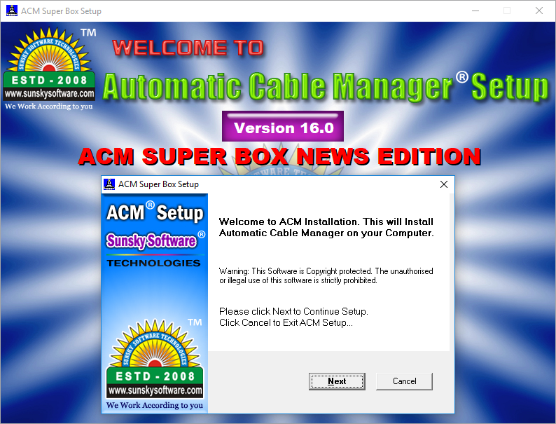 Automatic Cable Manager (ACM) Sat Pro News Edition Ver.16, Latest Cable