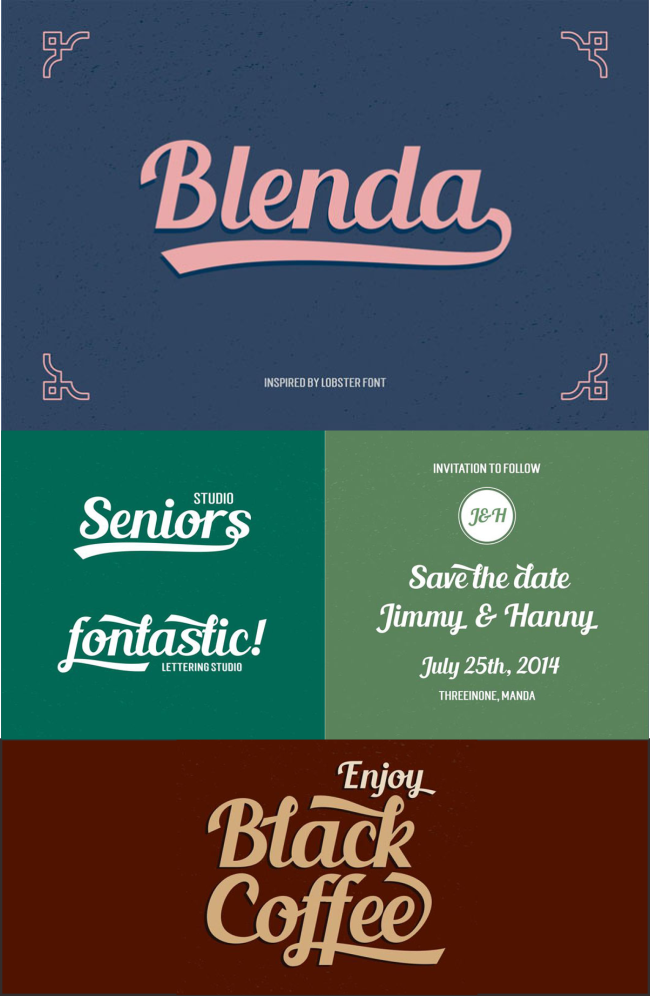 35 Font Script untuk Desain grafis - Blenda Script Font