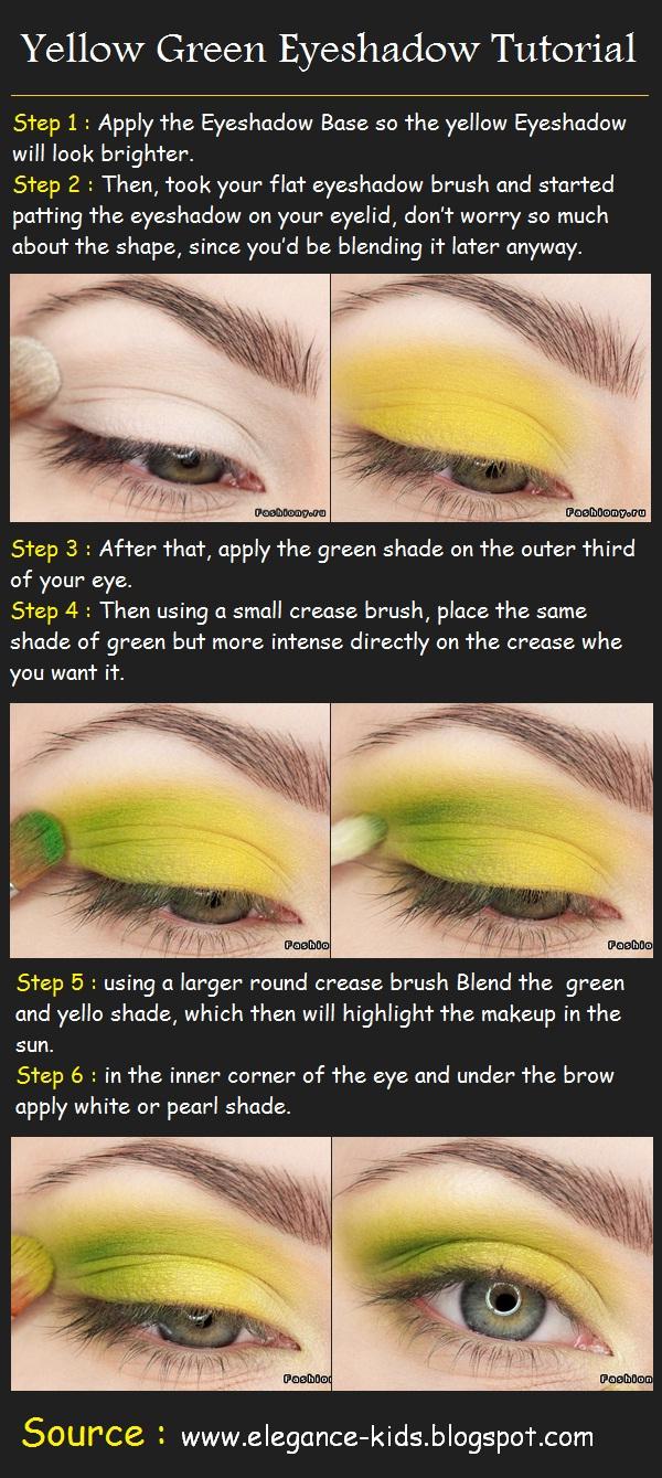 Yellow Green Eyeshadow Tutorial Elegance kids