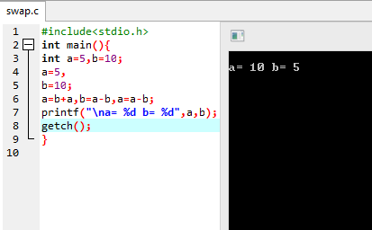C Program to Swap Two Variables Without Using Third Variable