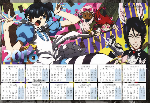 calendario 2016 kuroshitsuji