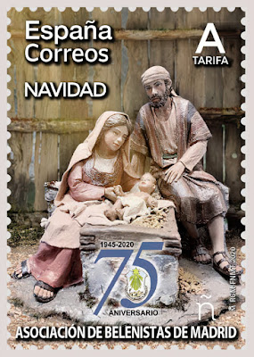 Filatelia Navidad 2020 - 75 Aniversario de la Asociación de Belenistas de Madrid - Sello
