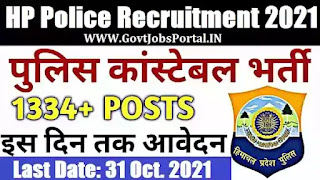 HP Police Constable Recruitment 2021