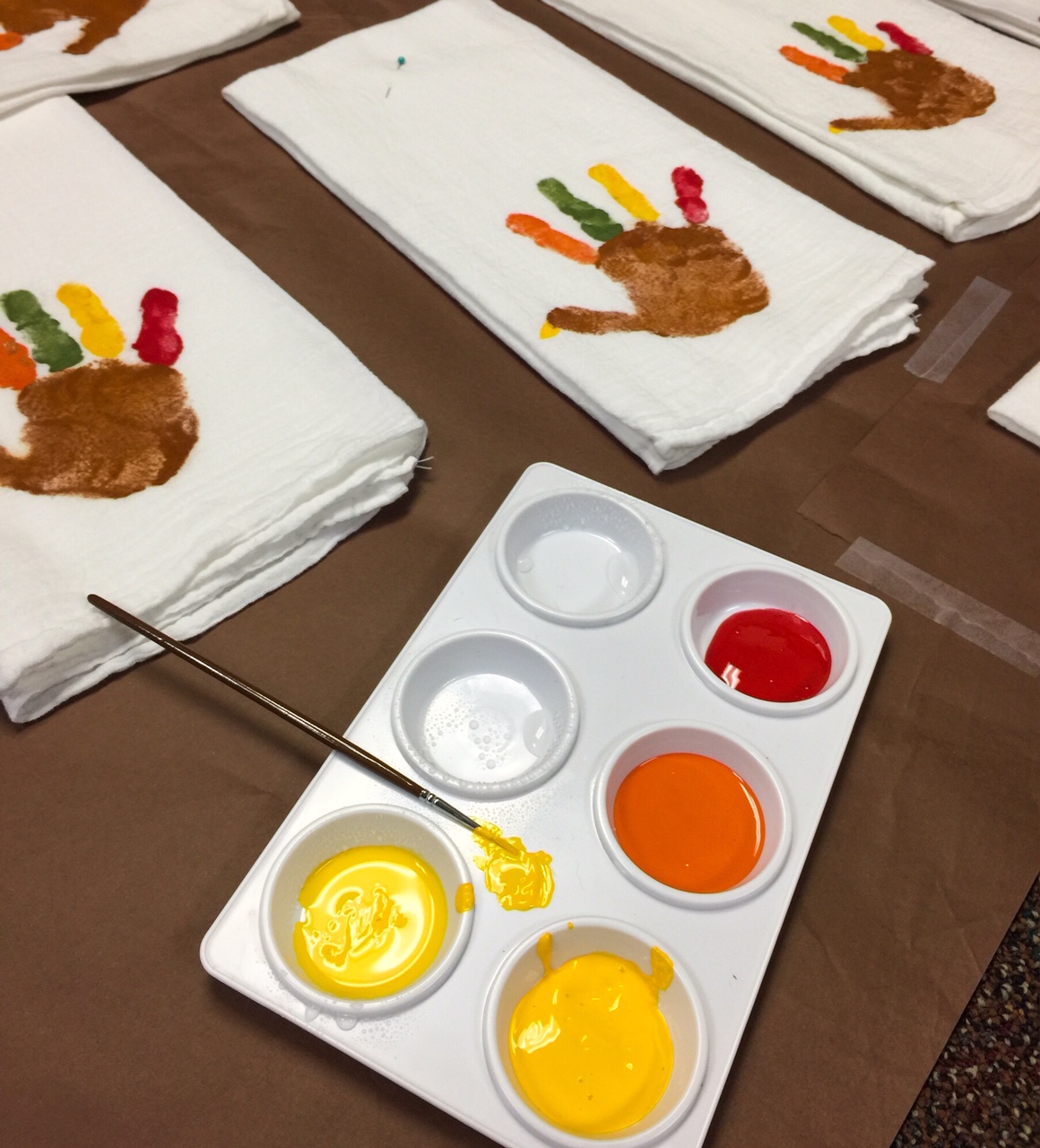 The Boho Bird Handprint Turkey Kitchen Towel Tutorial