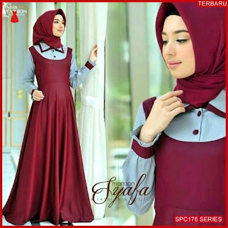 SPC176S42 Syafa Dress Gamis Maxy Dress Muslim Wanita | BMGShop