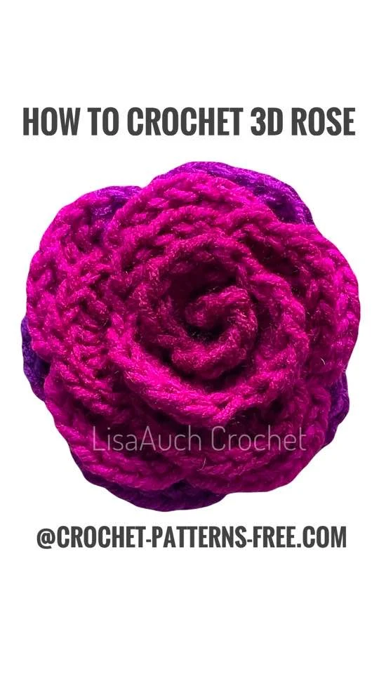 crochet rose pattern free, 3d crochet rose pattern
