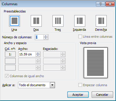 WORD 2010: DIVISIÓN DE COLUMNAS