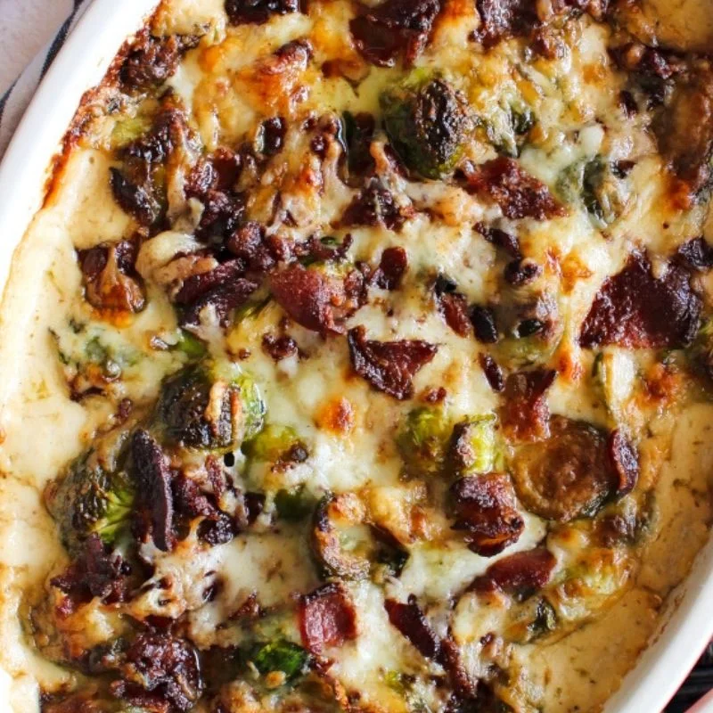 Brussels Sprouts and Bacon Casserole The Two Bite Club