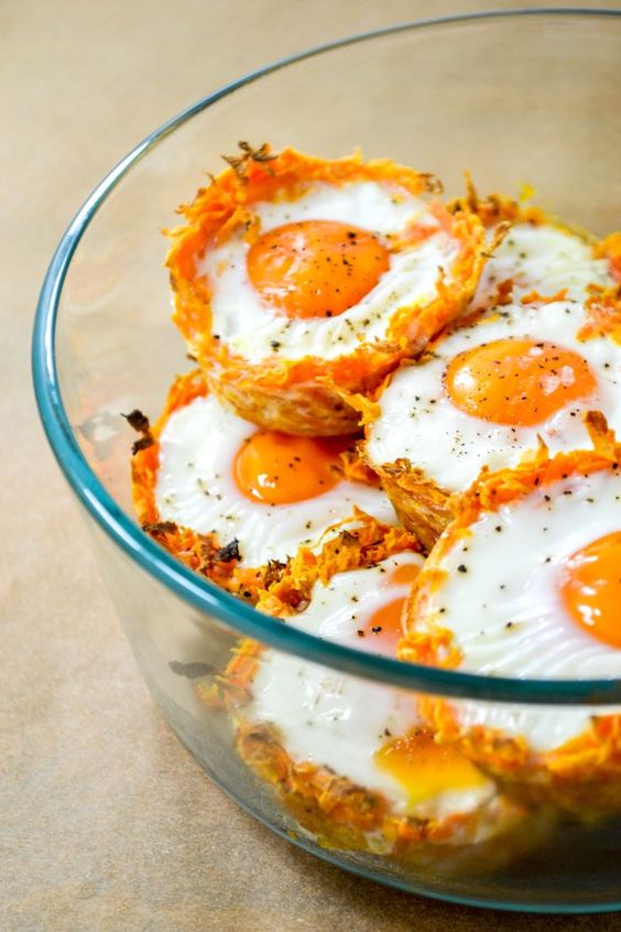Shredded Sweet Potato Baked Egg Nests Delicious Recipe of Angel