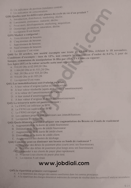 Exemple Concours Administrateur 3ème grade - CHU Mohammed VI Marrakech