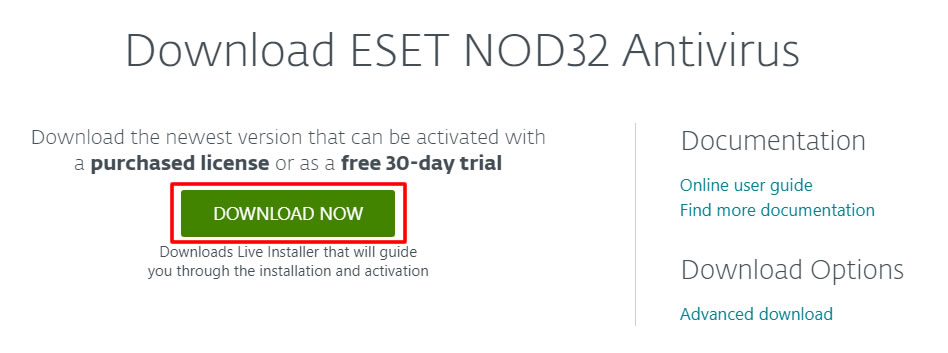 install eset trial without email