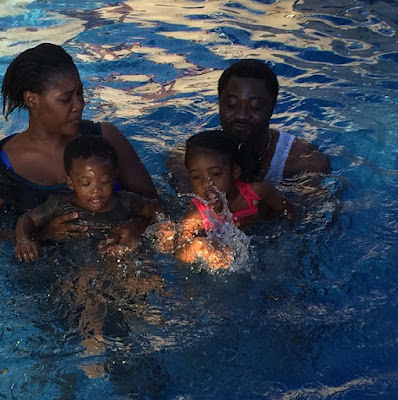 mercy johnson husband family swimming pool