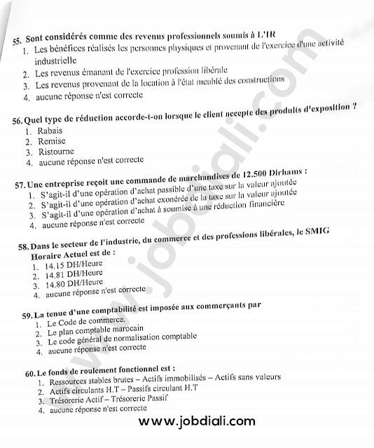 Exemple Concours Rédacteur Judiciaire 3ème grade Gestion des Entreprises - Ministère de la justice
