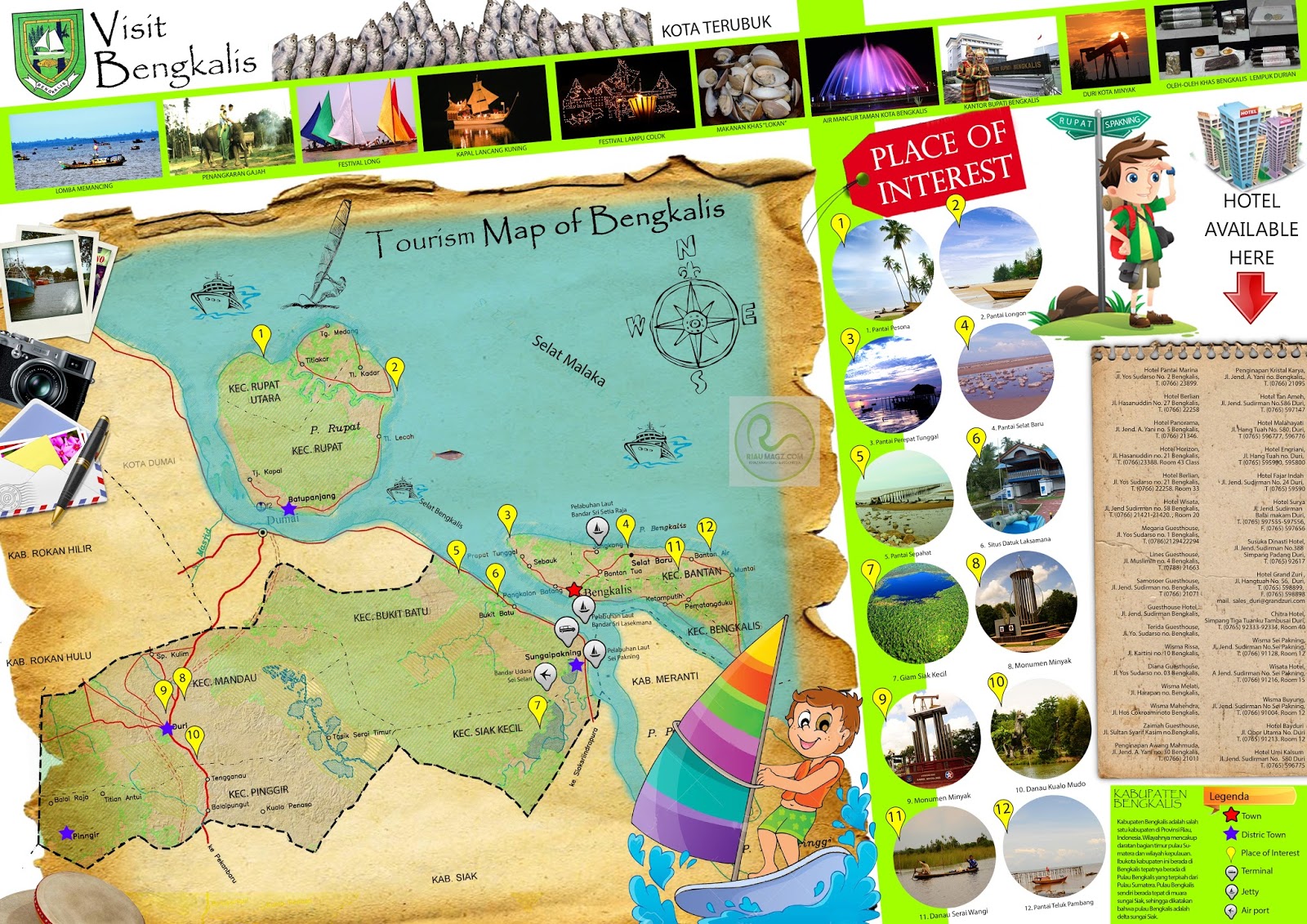 Peta Wisata Kabupaten Bengkalis Tourism Map of Bengkalis