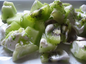 Green Fruit With Ginger-Infused-Yogurt And Lime