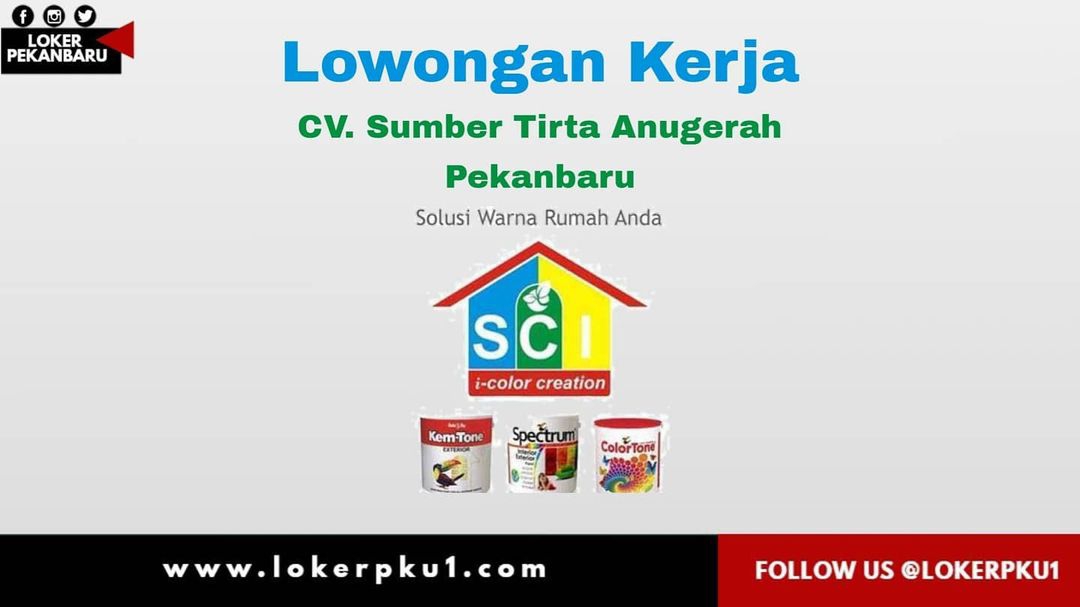Lowongan Kerja Cv Sumber Tirta Anugerah Pekanbaru April 2021