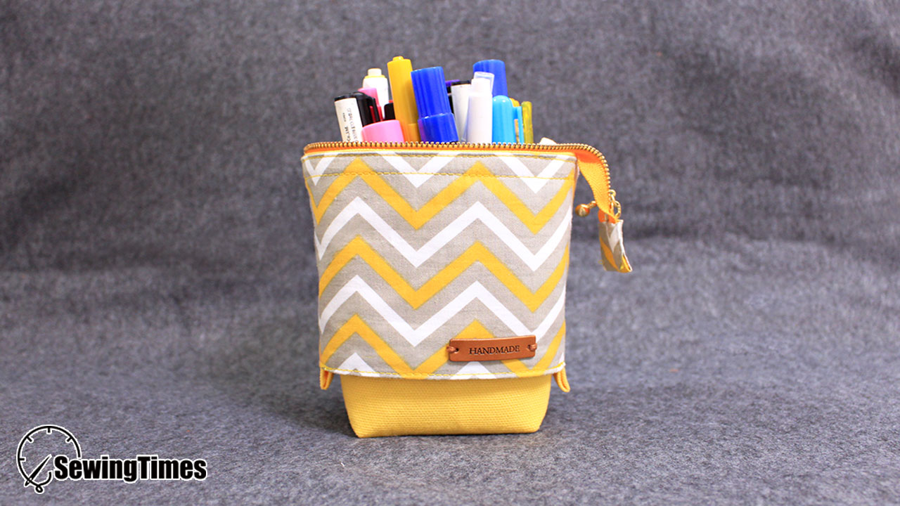 DIY Triple Zipper Pencil Case  Large capacity stationery pouch Tutorial  [sewingtimes] 