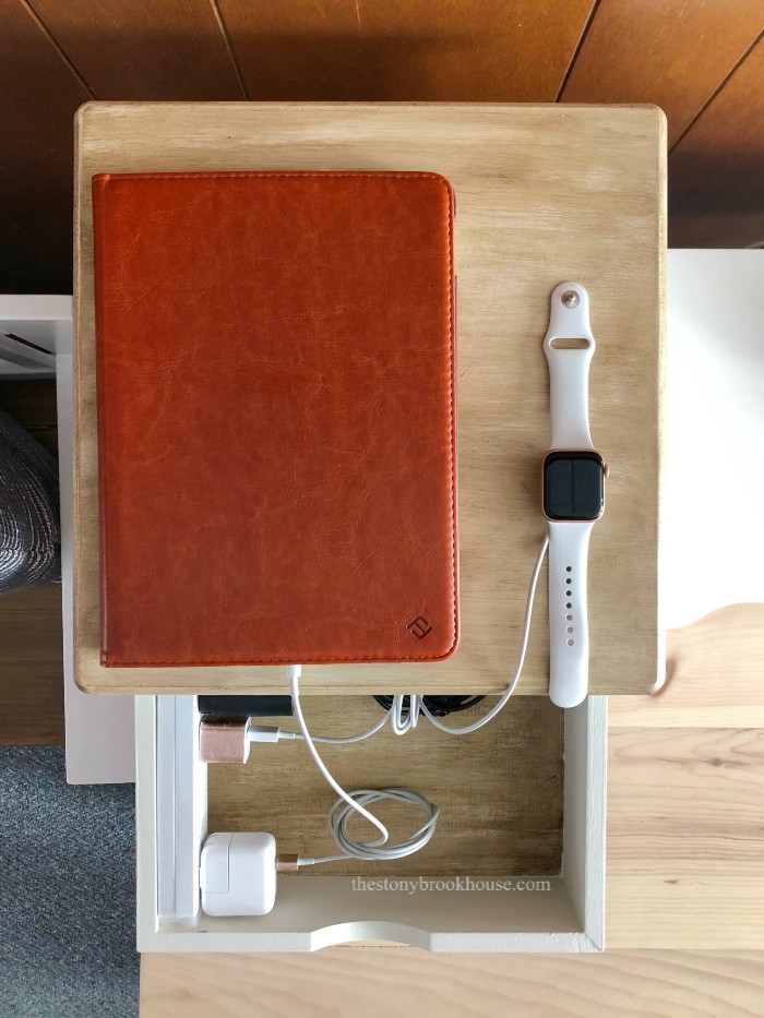 Charging station finished - iPad & watch charging w/drawer open