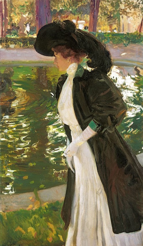 Clotilde paseando por los Jardines de la Granja, Joaquín Sorolla Bastida, Retratos de Joaquín Sorolla, Joaquín Sorolla y Bastida, Joaquín Sorolla, Pintor español, Retratista español, Pintores Valencianos