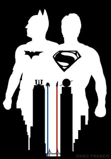 superman & Batman silhouette