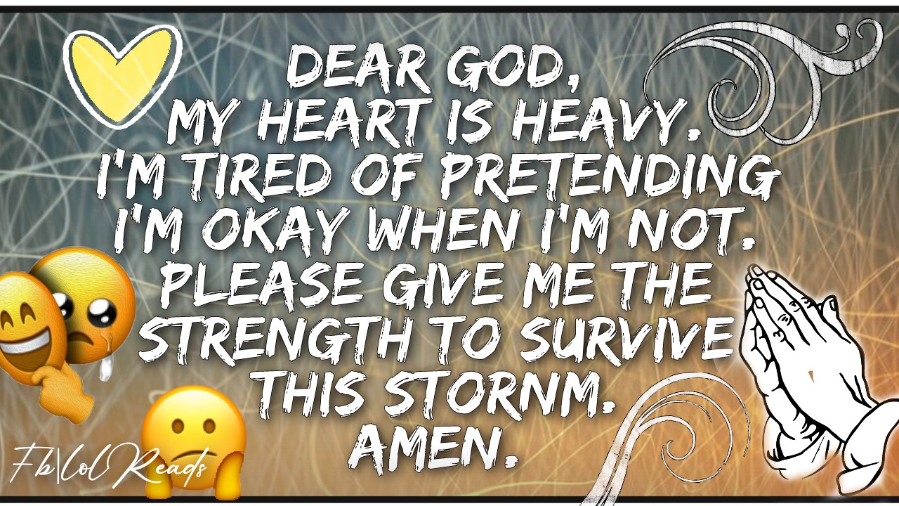 Tired of pretending I'm okay when I'm not