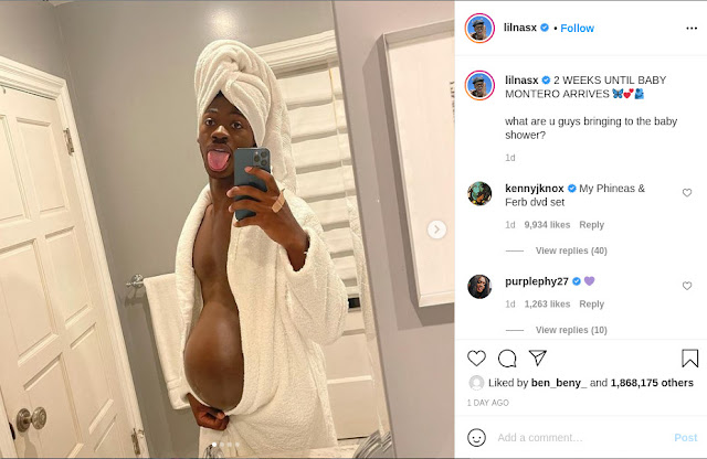 Pregnant Lil Nas X with baby Montero goes for baby shower photos