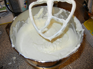 cream cheese mixture mixed in a stand mixer 