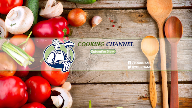 banner template for YouTube cooking channels